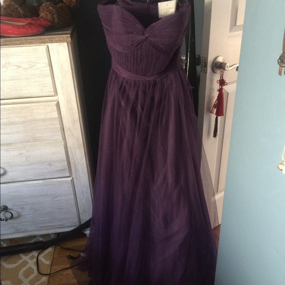 Shoulder less bridesmaid dress